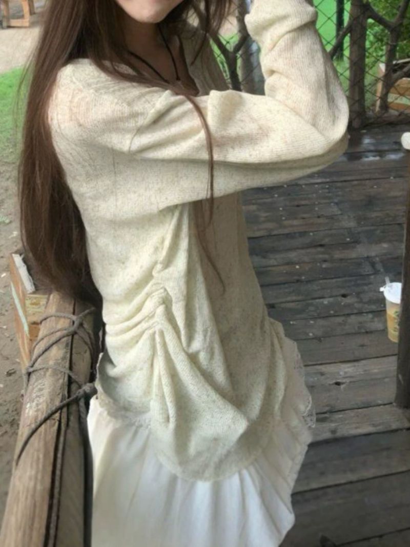 한국 스타일의 사랑스러운 V넥 리본 블라우스, 여성용  - Blouses 리뷰 및 가격