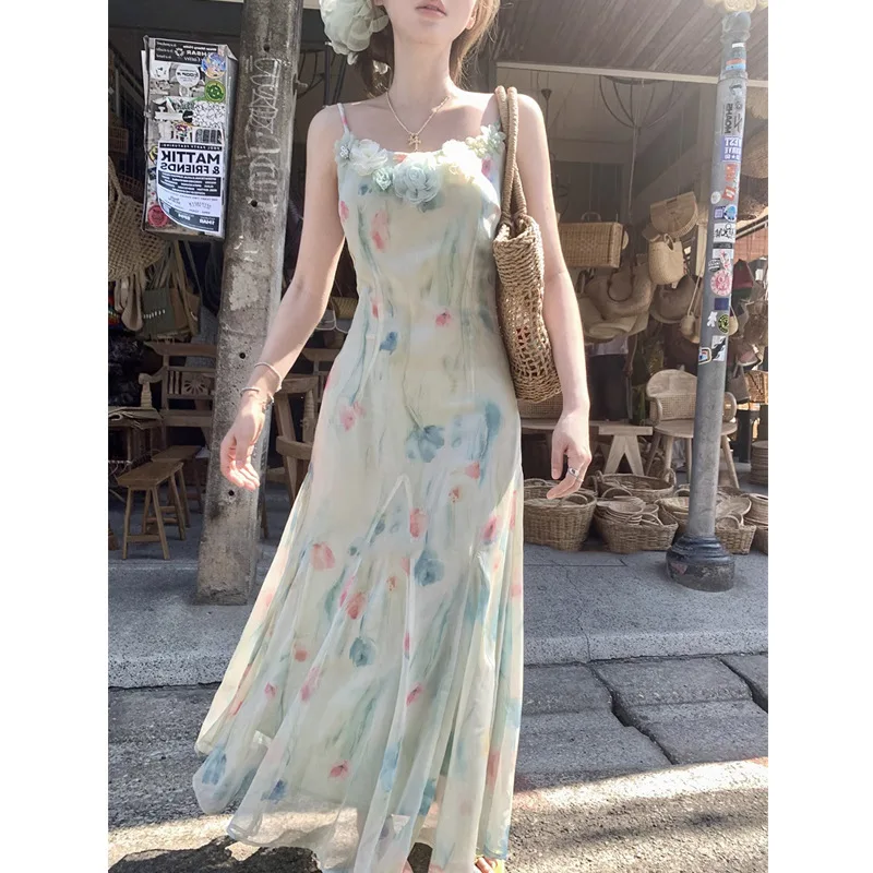 카와이 스위트 Y2k 일본 미디 드레스 여성 레이스 플 - French Vintage Floral Midi Dress 리뷰 및 가격