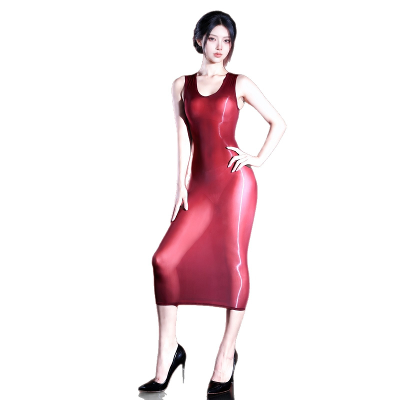 여성용 섹시 드레스, 소매 없는 디자인, 광택이 나는  - Sexy Mesh Sheer Bodycon Dress 리뷰 및 가격